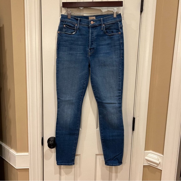 NWOT Mother The Super Stunner Ankle Jeans Double Vision 28 Heart Pocket Painted - Picture 5 of 11